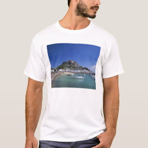 Camiseta Castelo Mount Orgueil e porto, Gorey, Jersey