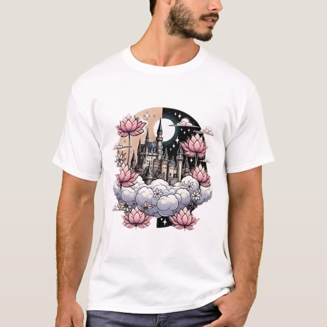Camiseta "Castelo nas Nuvens: Sonhos Lotus" (Frente)