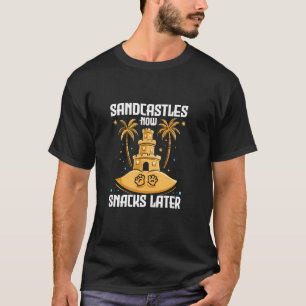 CAMISETA CASTELOS DE AREIA AGORA LANCHES MAIS TARDE