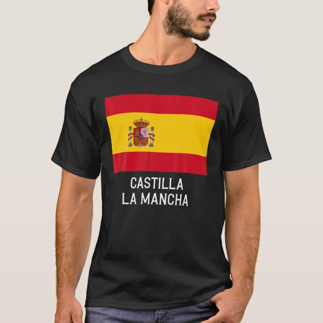 Camiseta Castilla-La Mancha Bandeira Espanha Emblem Escudo  (Frente)