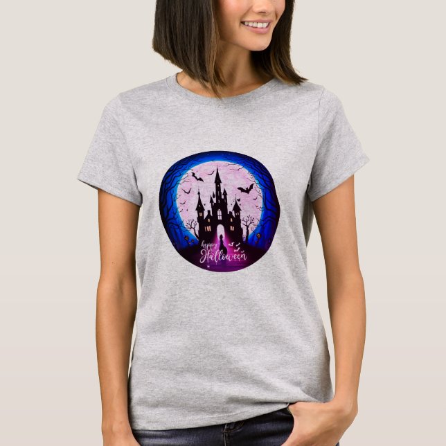 Camiseta Castle Haunted Happy Halloween Creepy (Frente)