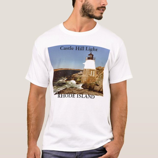 Camiseta Castle Hill Light, Rhode Island Shirt (Frente)