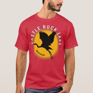 Camiseta Castle Rock Lake em Wisconsin Heron Sunrise
