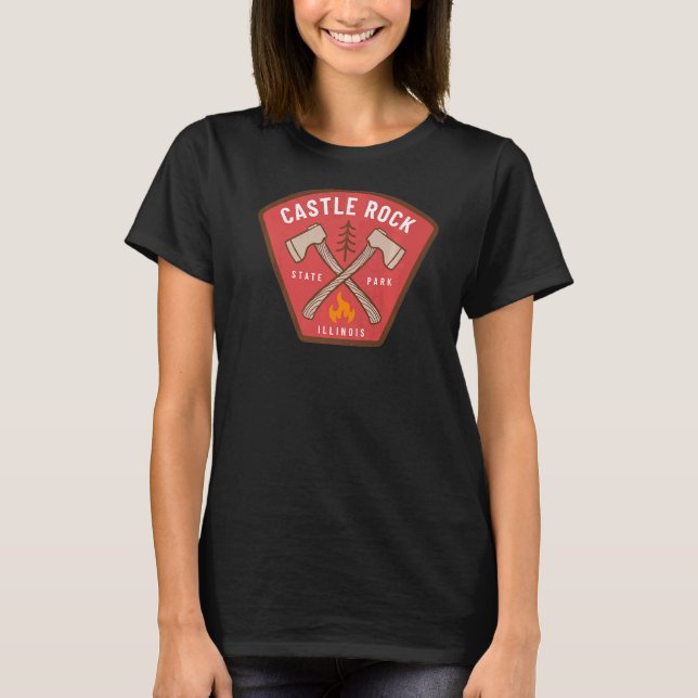Camiseta Castle Rock State Park Illinois Forest Camp Fire V (Frente)