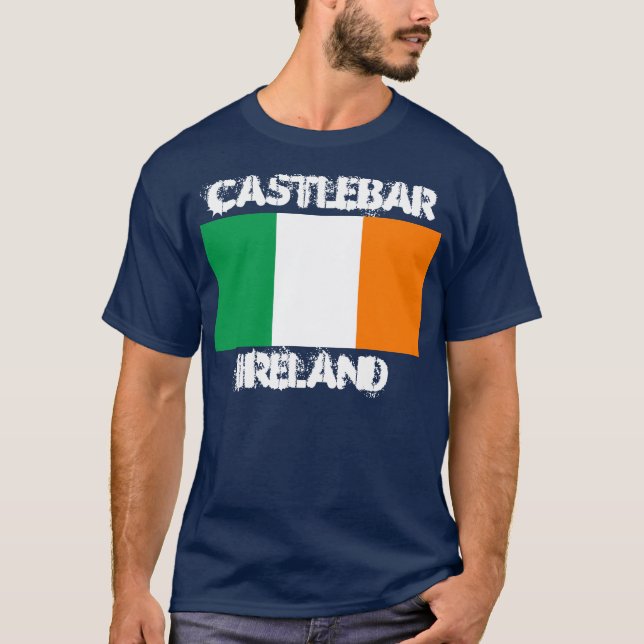 Camiseta Castlebar, Irlanda, com pavilhão irlandês (Frente)
