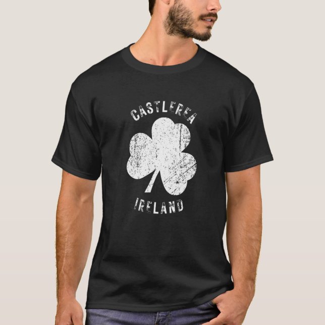 Camiseta Castlerea Roscommon Ireland Vintage Shamrock Distr (Frente)
