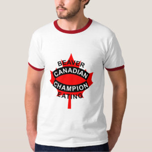 Camiseta Castor canadense que come o campeão