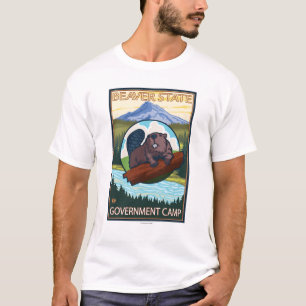 Camiseta Castor & capa do Mt. - acampamento do governo,