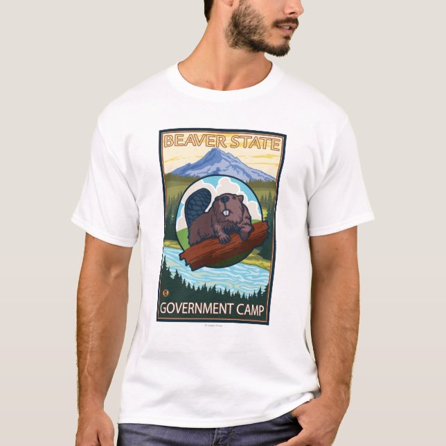 Camiseta Castor & capa do Mt. - acampamento do governo, (Frente)