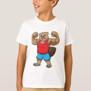 Camiseta Castor como Criador de Portos com braços grandes