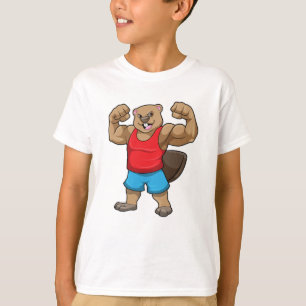Camiseta Castor como Criador de Portos com braços grandes