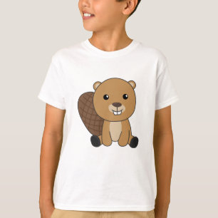 Camiseta Castor Corta Roedores Para Crianças Cujo Beaver É 