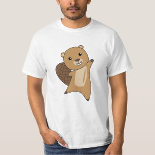 Camiseta Castor Corta Roedores Para Crianças Cujo Beaver É 