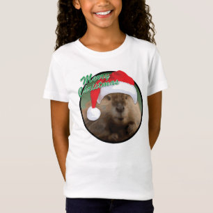 Camiseta Castor de Natal - Camisa-T de malha em malha femin