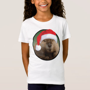 Camiseta Castor de Natal - Camisa-T de malha em malha femin