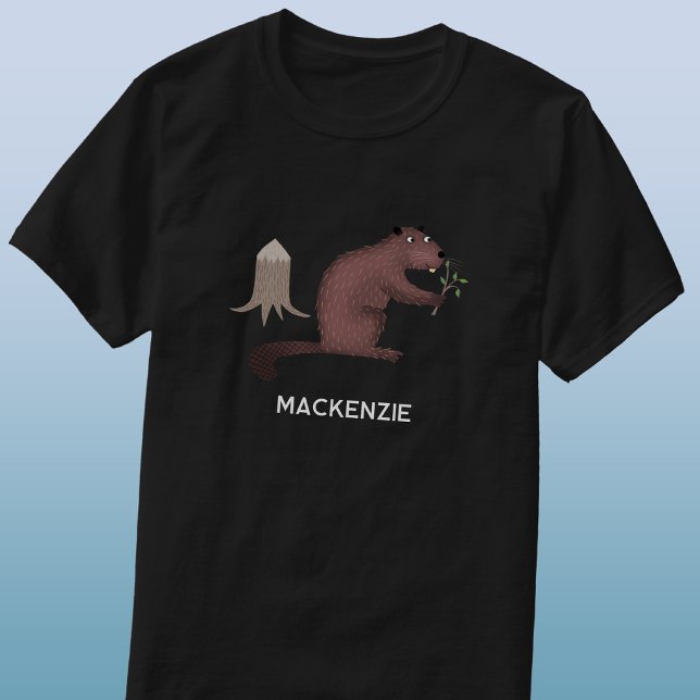 Camiseta Castor Divertido Nome Personalizado (Fun personalized custom name beaver t-shirt for animal lovers)
