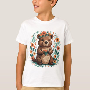 Camiseta Castor floral bonito