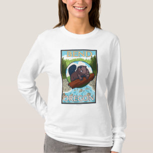 Camiseta Castor & rio - curvatura, Oregon