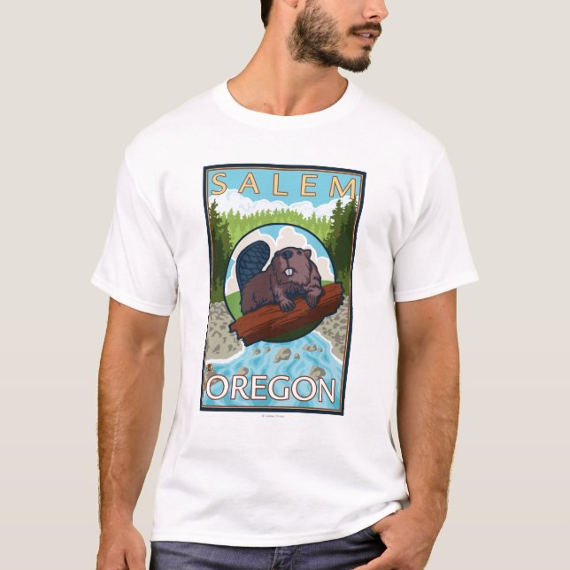 Camiseta Castor & rio - Salem, Oregon (Frente)