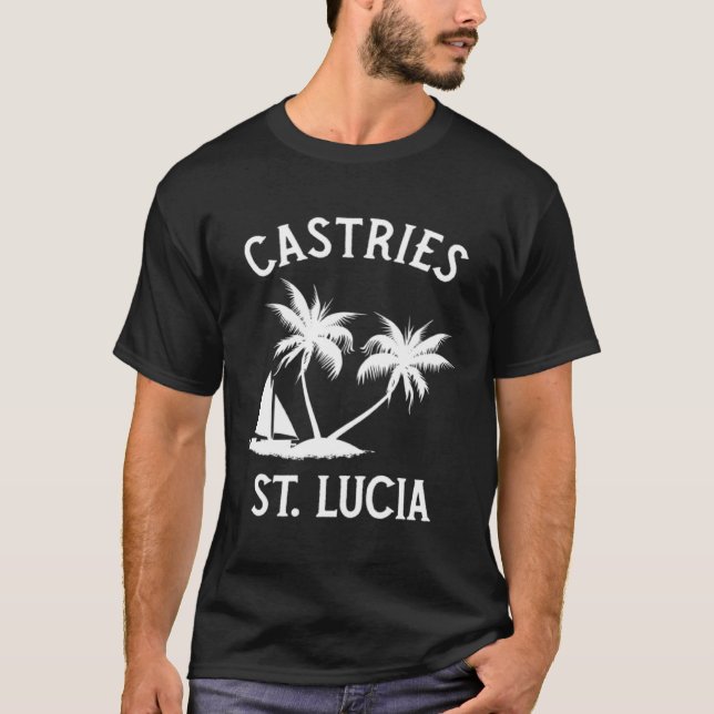 Camiseta Castries St Lucia Caribbean Island Vacation (Frente)