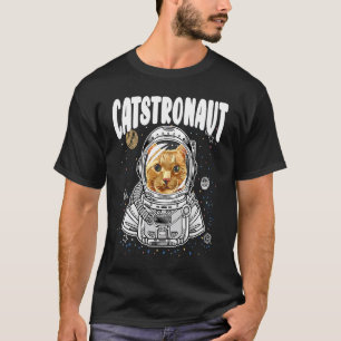 Camiseta CASTRONAUT Gato Espacial Astronauta Ficção Científ