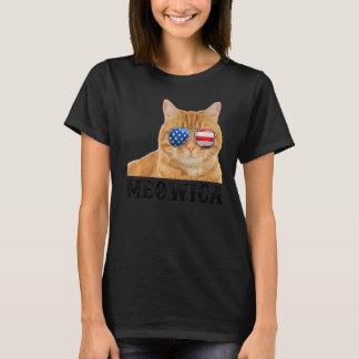 Camiseta Cat 4 de julho Kitten USA Flag