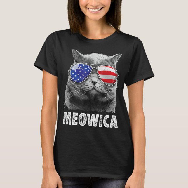Camiseta Cat. 4 De Julho Meninas Meowica Meninas Meninas Bo (Frente)