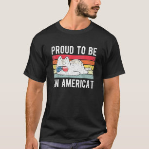 Camiseta Cat 4 De Julho Meowica Merica Men Usa American Fl