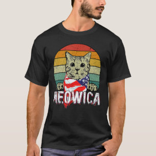 Camiseta Cat 4 De Julho Meowica Merica Usa American Flag C