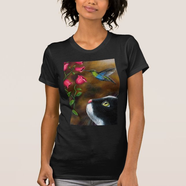 Camiseta Cat 571 Tuxedo com Hummingbird (Frente)