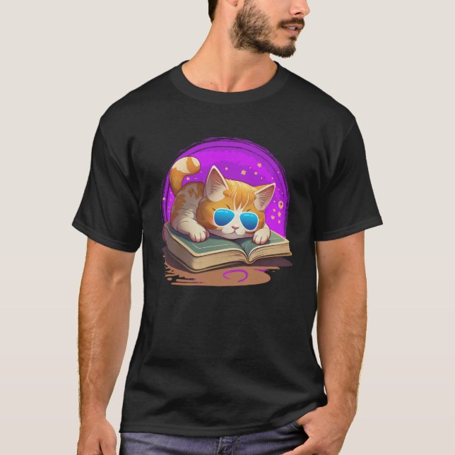 Camiseta Cat  and Bookworm Book  Books and Cat fans (Frente)