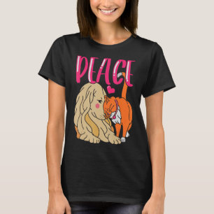 Camiseta Cat and Dog Love Peace Peace Pet Owners_1