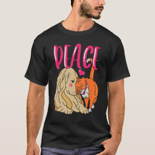 Camiseta Cat and Dog Love Peace Peace Pet Owners_1