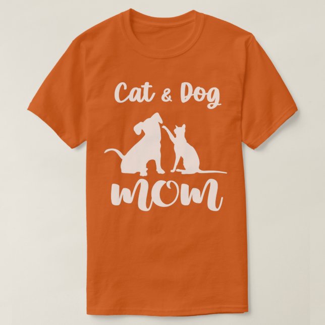 Camiseta Cat and Dog Mom  Pets Animals Lover Puppy for Wome (Frente do Design)