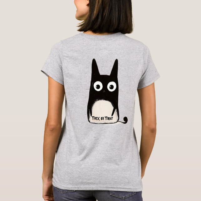 Camiseta Cat and Halloween, personalized (Verso)