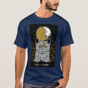 Camiseta Cat And The Moon Tarot Card Witchcraft Esoteric Wi