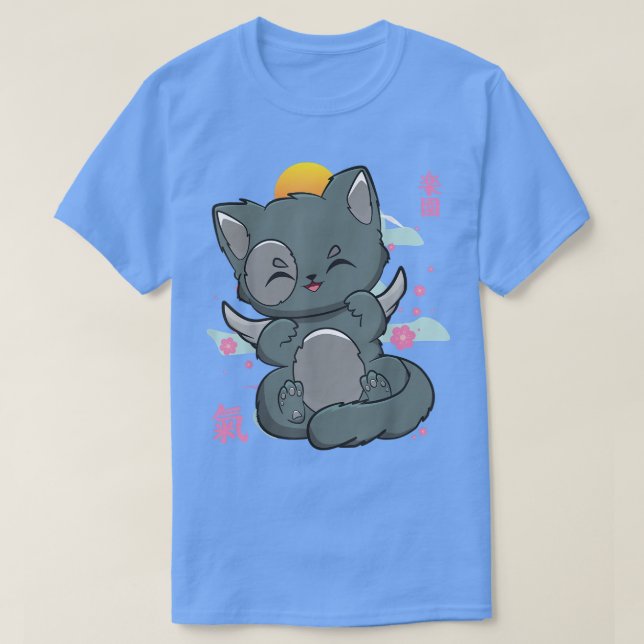 Camiseta Cat Angelcore Kitten Chibi Anime Neko Pastel Goth  (Frente do Design)
