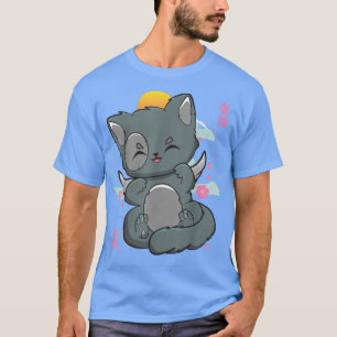 Camiseta Cat Angelcore Kitten Chibi Anime Neko Pastel Goth