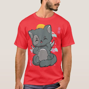 Camiseta Cat Angelcore Kitten Chibi Anime Neko Pastel Gótic