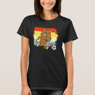 Camiseta Cat Animal Jogando Futebol