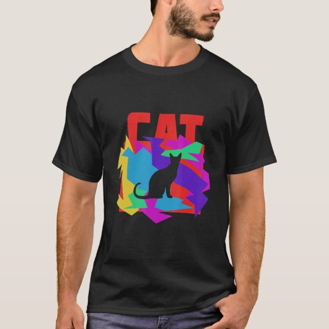 Camiseta Cat Animal Mosaik Quebra-cabeça (Frente)