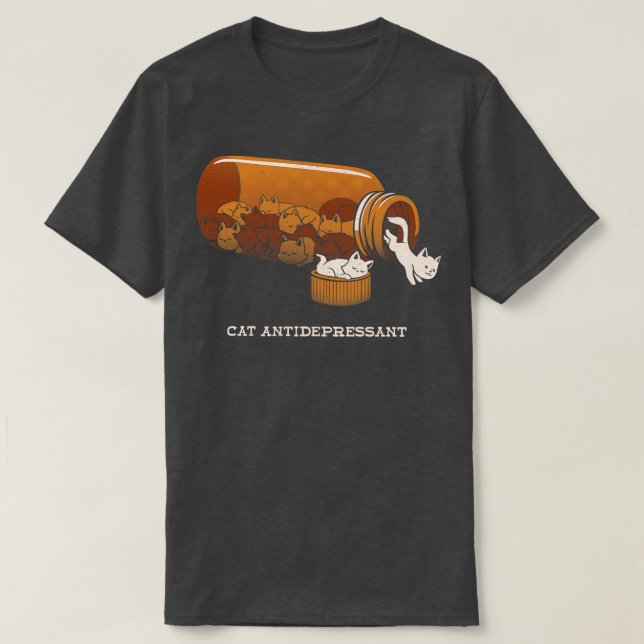 Camiseta Cat Antidepressivo por Tobe Fonseca (Frente do Design)