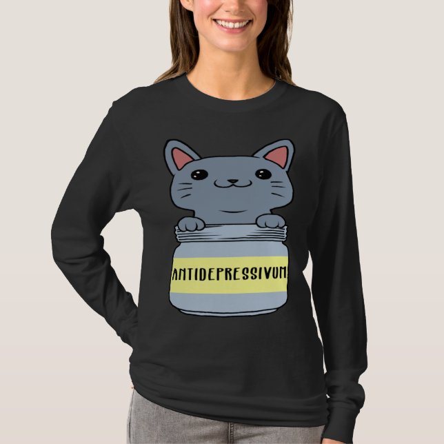 Camiseta Cat Antidepresssive   Ca (Frente)
