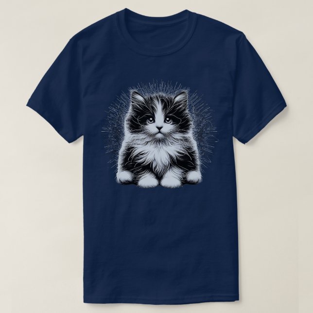 Camiseta Cat Art Design para gata amante de gata engraçada  (Frente do Design)