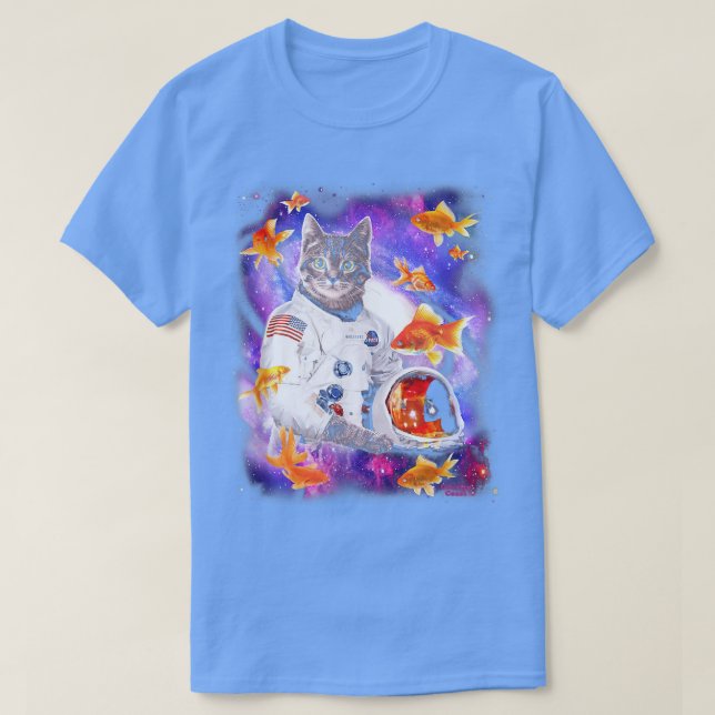 Camiseta Cat Astronaut in Cosmic Space Funny s for Weird Pe (Frente do Design)