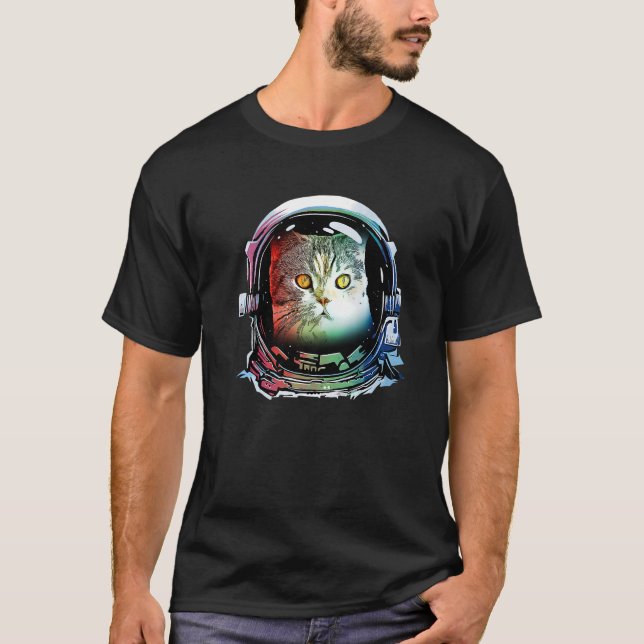 Camiseta Cat Astronaut Space Cat  Retro  7 (Frente)