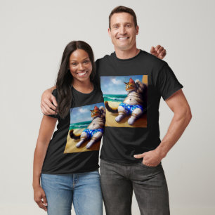 Camiseta Cat at the Beach