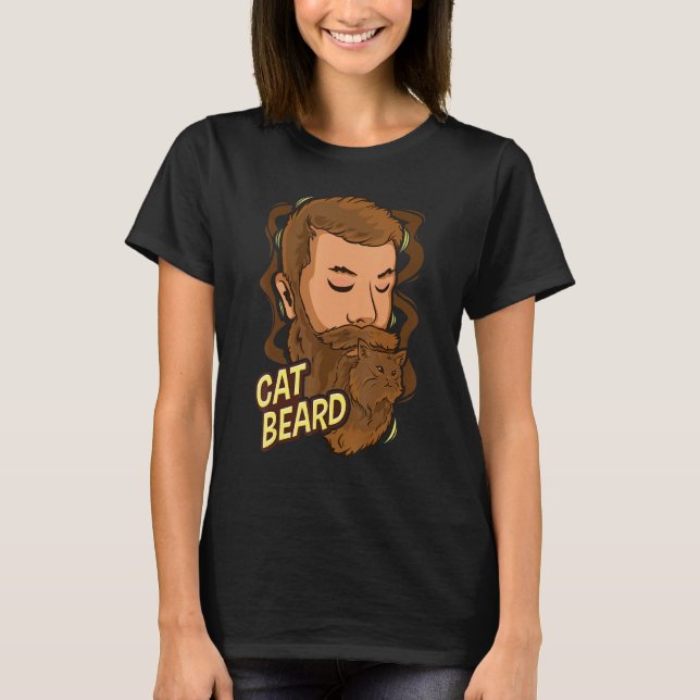 Camiseta Cat Beard   Bearded Men Style Facial Hair Growth F (Frente)