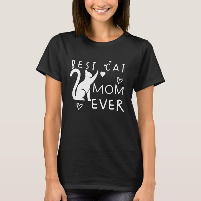 Camiseta Cat Best Cat Mom Ever Meow With My Cat Valentine C (Frente)