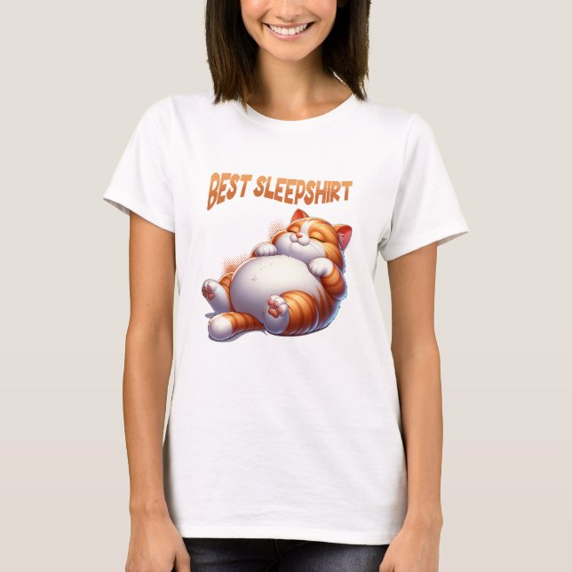 Camiseta Cat Best Sleepshirt Napping Pajamas (Frente)